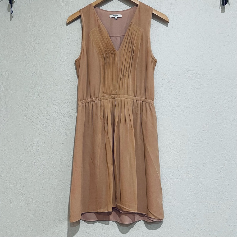 MADEWELL Silk Blush Mauve Pink Sleeveless Dress Above Knee Tank